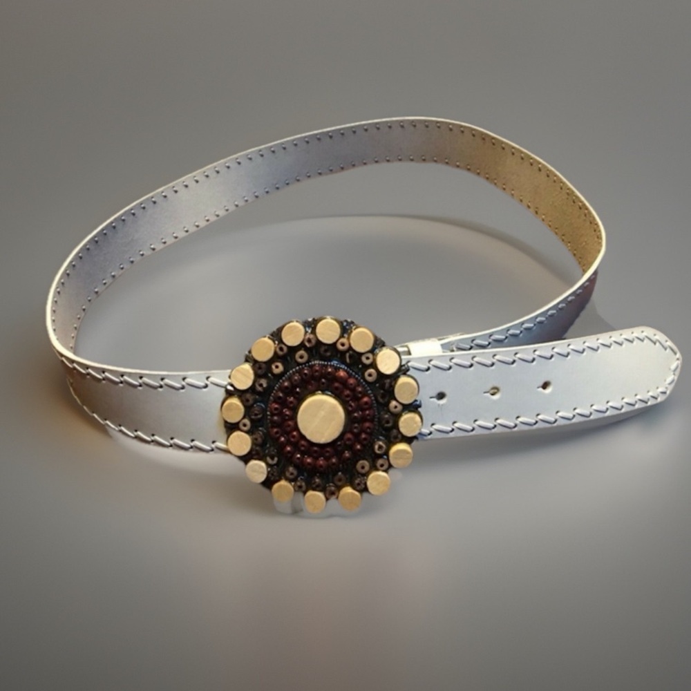 BOHO HIPPIE Bonded Leather Buckle Belt